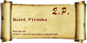 Quint Piroska névjegykártya